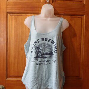 Stone Brewing Light Blue Tank Top Graphic Logo Stain XXL